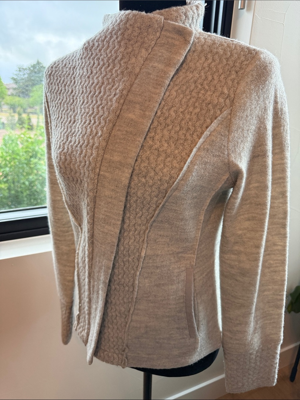 sparrow Taupe Knit Turtleneck Jacket